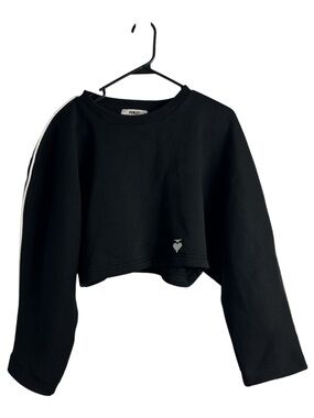 KKONCEPT Black Cropped Sweatshirt Size Medium‎